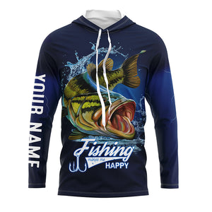 Fishing Makes Me Happy Bass Fishing 3D All Over printed Customized Name Shirts For Adult And Kid NQS287