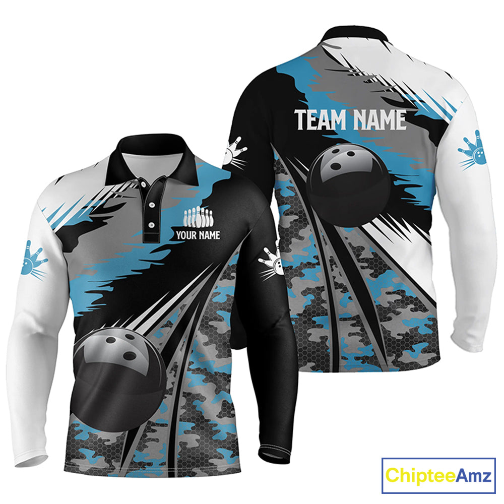black personalized bowling shirt for bowling – custom name design side view