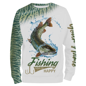 Musky Fishing Customize Name 3D All Over Printed Shirts Personalized Fishing Gift For Father, Men, Women And Kid NQS350