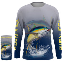 Load image into Gallery viewer, Tuna saltwater fishing personalized custom name performance long sleeve fishing shirts uv protection NQS3765