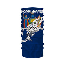 Load image into Gallery viewer, NY Fishing Custom New York Flag Fish hook skull Custom sun protection fishing shirts for men, women NQS3322