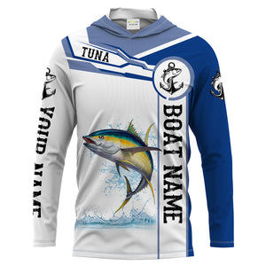 Tuna fishing UV protection Customize boat name tournament long sleeves fishing shirts NQS1972