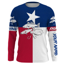 Load image into Gallery viewer, Redfish, Trout, Flounder Texas Slam Fishing custom performance fishing shirt NQS612