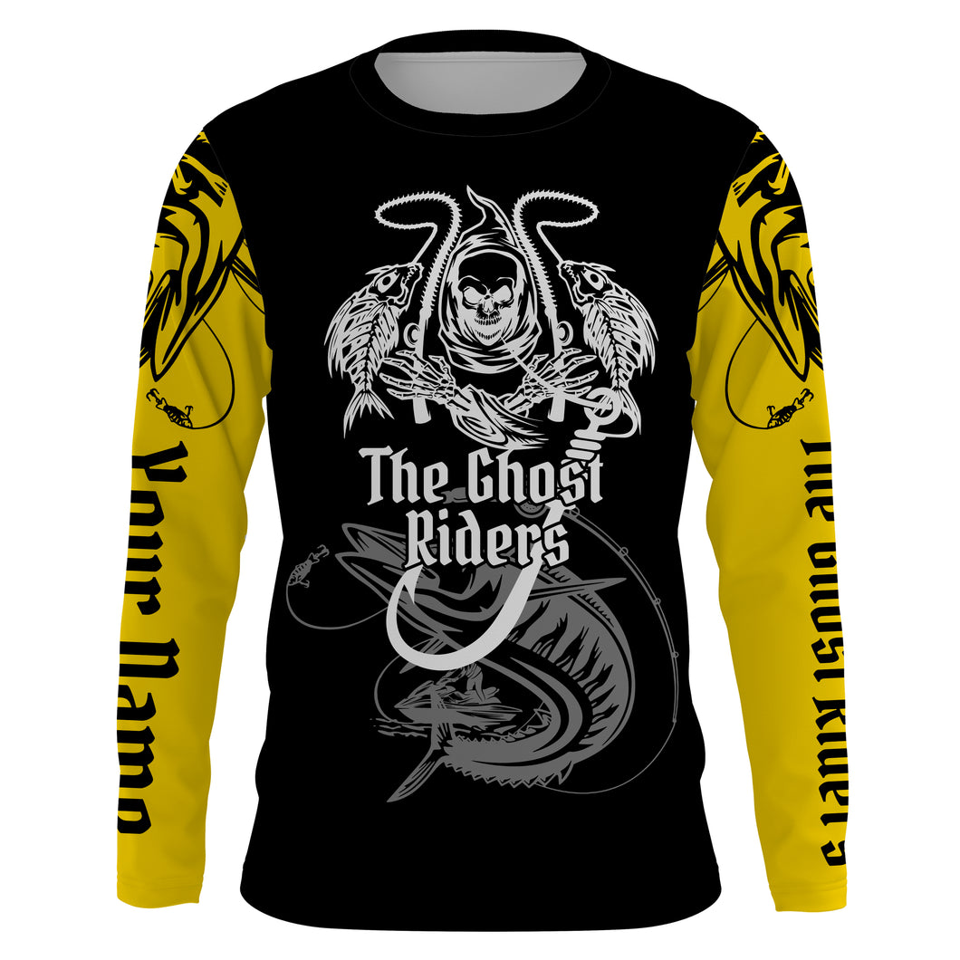 The Ghost Riders Jetski Fishing Kingfish Fish Reaper UV protection custom name fishing shirts NQS725