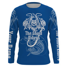 Load image into Gallery viewer, The Ghost Riders Blue color Kingfish Fish Reaper UV protection custom name fishing shirts NQS726