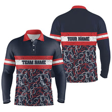 Load image into Gallery viewer, Mens polo bowling shirts Custom name red and blue vintage Bowling Team Bowlers Jerseys NQS5274