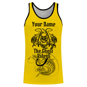 The Ghost Riders Gold Jetski Fishing Kingfish Fish Reaper UV protection custom name fishing shirts NQS727