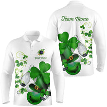 Load image into Gallery viewer, Green shamrock Mens polo bowling shirts Custom St Patrick Day team league bowling jerseys NQS7060