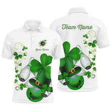 Load image into Gallery viewer, Green shamrock Mens polo bowling shirts Custom St Patrick Day team league bowling jerseys NQS7060