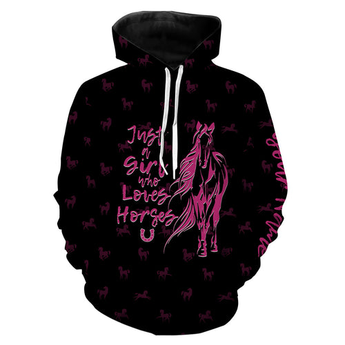 Just a girl who loves horses tattoo pink camo Customize Name 3D All Over Printed Shirts NQS2989