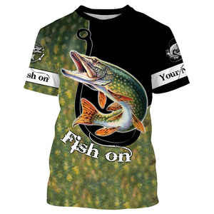 Pike 3D Scale Customize Name All Over Printed Shirts For Men And Women Personalized Fishing Gift NQS232