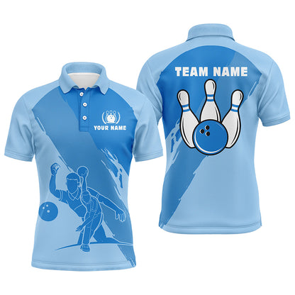 Custom bowling shirt for men – personalized team jersey front view