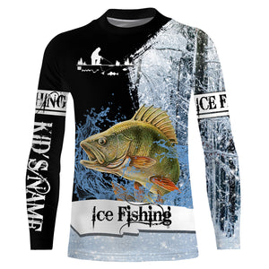 Yellow Perch Ice Fishing custom name 3D All Over Printed Shirts For Adult And Kid NQS302