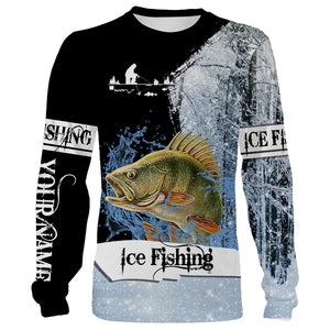Yellow Perch Ice Fishing custom name 3D All Over Printed Shirts For Adult And Kid NQS302
