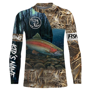 Rainbow Trout Fishing Customize Name 3D All Over Printed Shirts For Adult And Kid Personalized Fishing Gift NQS309