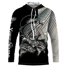 Load image into Gallery viewer, Striped bass fishing scales Customize Name UV protection striper fishing jerseys, fishing gifts NQS3648