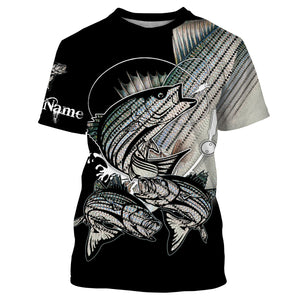 Striped bass fishing scales Customize Name UV protection striper fishing jerseys, fishing gifts NQS3648