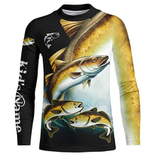 Load image into Gallery viewer, Pollock Fishing Customize Name UV protection long sleeves fishing shirts, Personalized Fishing Gift NQS6893