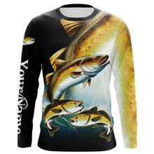 Load image into Gallery viewer, Pollock Fishing Customize Name UV protection long sleeves fishing shirts, Personalized Fishing Gift NQS6893