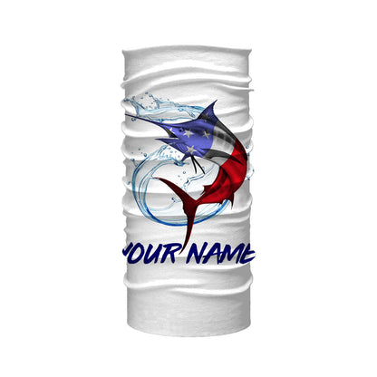 Marlin fishing American flag patriotic Custom Name UV protection UPF 30+ fishing jersey NQS3100