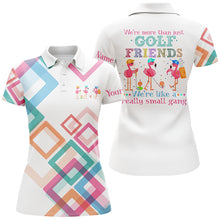 Load image into Gallery viewer, Womens golf polo shirt we&#39;re more than just golf friends flamingo small gang custom funny golf shirt NQS5327