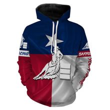 Load image into Gallery viewer, Texas barrel racing Texas flag patriotic Custom Name equestrian clothing, gift for horse lovers NQS3259