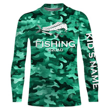 Load image into Gallery viewer, Mahi mahi ( Dorado) Fishing Squad Green Camo Customize Name 3D All Over Printed fishing Shirts For Men, Women, Kid NQS378
