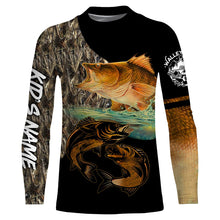 Load image into Gallery viewer, Walleye Fishing Customize Name Fishing Camo All Over Printed Shirts Personalized Fishing Gift For Adult And Kid NQS380