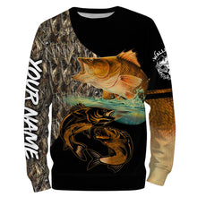 Load image into Gallery viewer, Walleye Fishing Customize Name Fishing Camo All Over Printed Shirts Personalized Fishing Gift For Adult And Kid NQS380