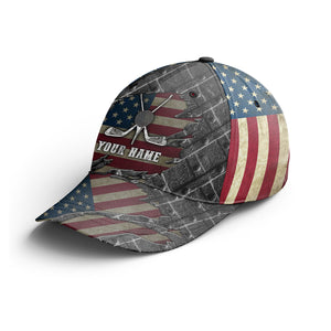 American flag golf sun hats for men, custom name hats Adjustable Unisex Baseball golf hats NQS3362