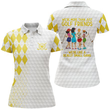 Load image into Gallery viewer, Custom funny women golf polo shirts multi-color we're more than just golf friends we're small gang NQS3669