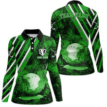 Load image into Gallery viewer, Womens golf polo shirts custom green camo golf sport team jerseys, golf outfits for women NQS6711