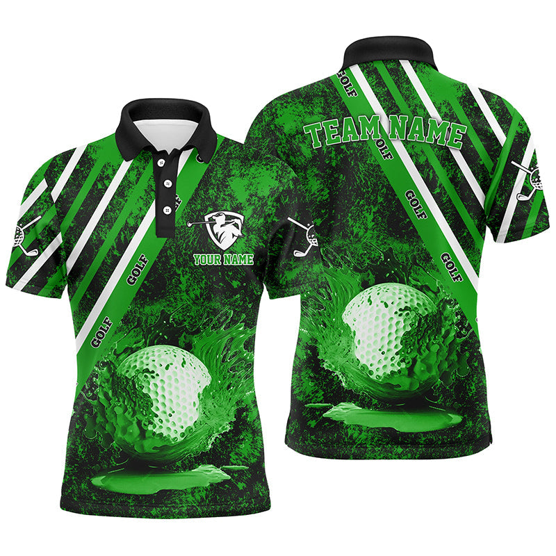 Mens golf polo shirts custom green camo golf sport team jerseys, golf outfits for men NQS6711