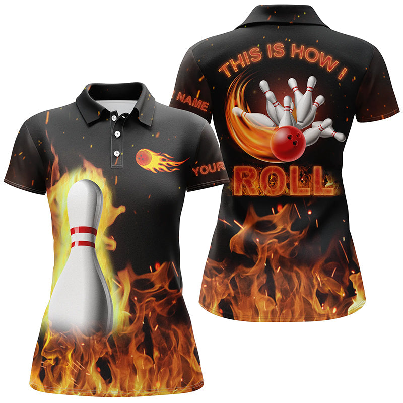 Custom bowling shirt for women – personalized team jersey front view
