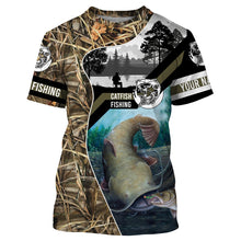 Load image into Gallery viewer, Flathead Catfish Fishing Camo Customize Name All Over Printed Shirts Personalized Fishing Gift For Adult And Kid NQS386