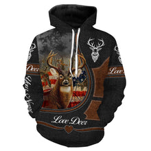 Load image into Gallery viewer, Love Deer Hunter Customize Name 3D All Over Printed Hunting Shirt Personalized Gift For Hunters NQS407
