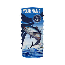 Load image into Gallery viewer, Tuna fishing blue sea underwater ocean Custom Name performance long sleeve fishing shirt uv protection NQS3704