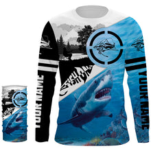 Load image into Gallery viewer, Shark fishing fish on fishing shirts Performance Long Sleeve UV protection Customize NQS1084