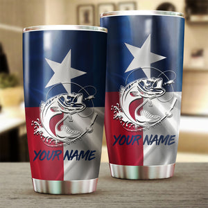 1PC Texas Bass fishing tumbler Customize name Stainless Steel Tumbler Cup Personalized Fishing gift fishing team - NQS775