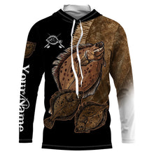 Load image into Gallery viewer, Flounder Fishing Customize Name UV protection long sleeves fishing shirts, gifts for fishing lover NQS2449