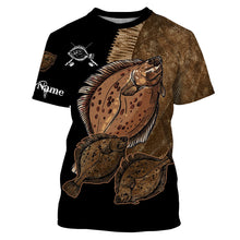 Load image into Gallery viewer, Flounder Fishing Customize Name UV protection long sleeves fishing shirts, gifts for fishing lover NQS2449