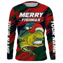 Load image into Gallery viewer, Personalized Christmas Mahi mahi Fishing Shirts, Mery fishmas Fishing gift for men, women, kid NQS6816