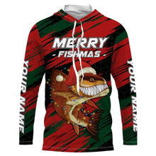 Load image into Gallery viewer, Personalized funny Christmas Redfish Fishing Shirts, Mery fishmas Fishing gift for men, women, kid NQS6817