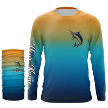 Load image into Gallery viewer, Marlin fishing Custom Name UV protection UPF 30+ fishing jersey, deep sea fishing tournament shirts NQS3167