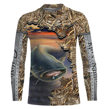 Load image into Gallery viewer, Catfish Camo customize Name 3D All Over Printed Shirts, personalized Gift For Fisherman NQS439