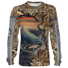 Load image into Gallery viewer, Catfish Camo customize Name 3D All Over Printed Shirts, personalized Gift For Fisherman NQS439