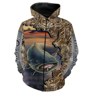 Catfish Camo customize Name 3D All Over Printed Shirts, personalized Gift For Fisherman NQS439