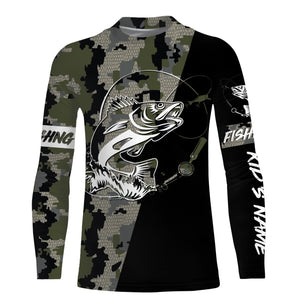 Walleye Fishing Camo Customize name 3D All over print shirts - personalized fishing gift for Adult and Kid - NQS442