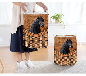 1pc  Friesian Horse Customized photo 3D All over print Laundry Basket Personalized gift for Horse Lovers - NQS692