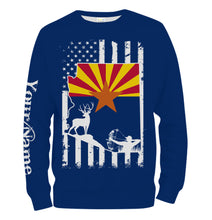 Load image into Gallery viewer, Arizona big game Hunting Bow hunter blue Arizona patriotic Customize Name 3D All Over Printed hunting Shirts NQS2213